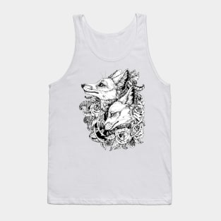 Fox Bloom - Black and White Sticker Tank Top